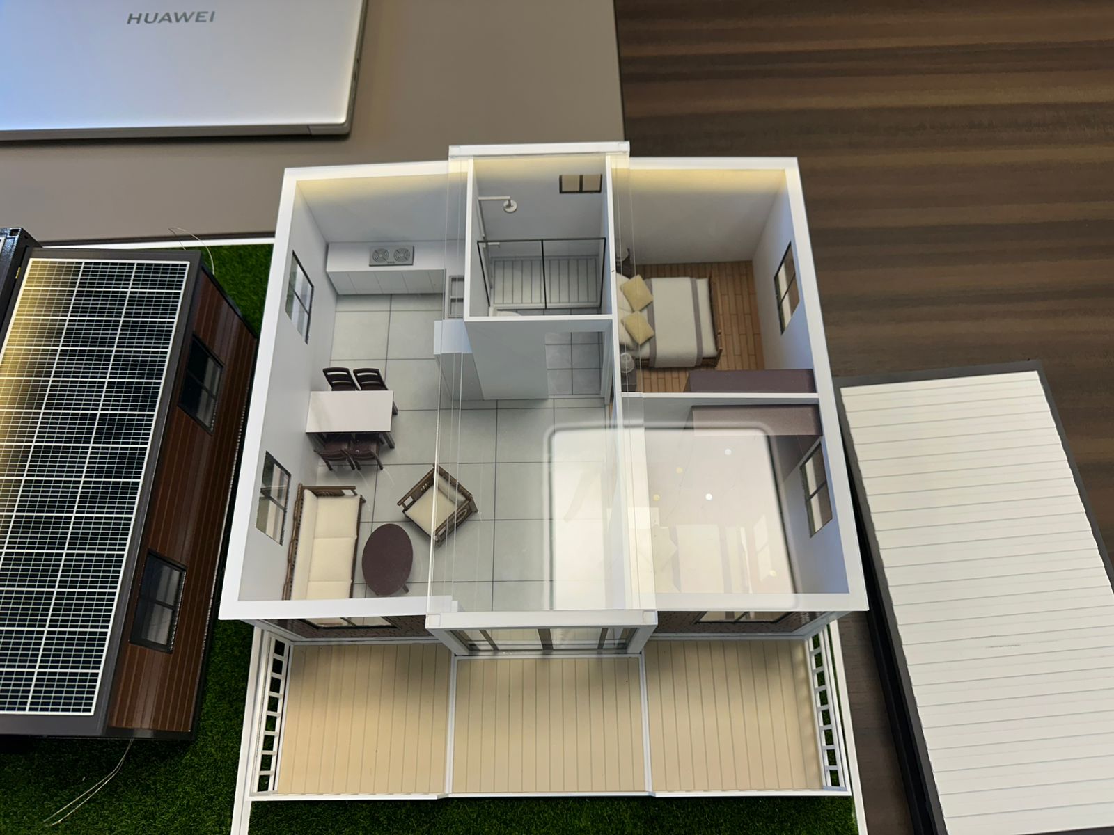 Interior casa plegable - planta abierta